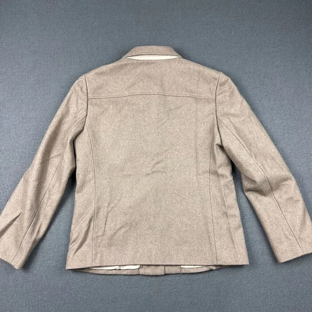 Jcrew Jacket Womens Medium Caramel Brown Full Zip Wool Blend Bomber‎ Career